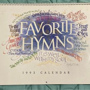 Favorite hymns calendar in beautiful calligraphy